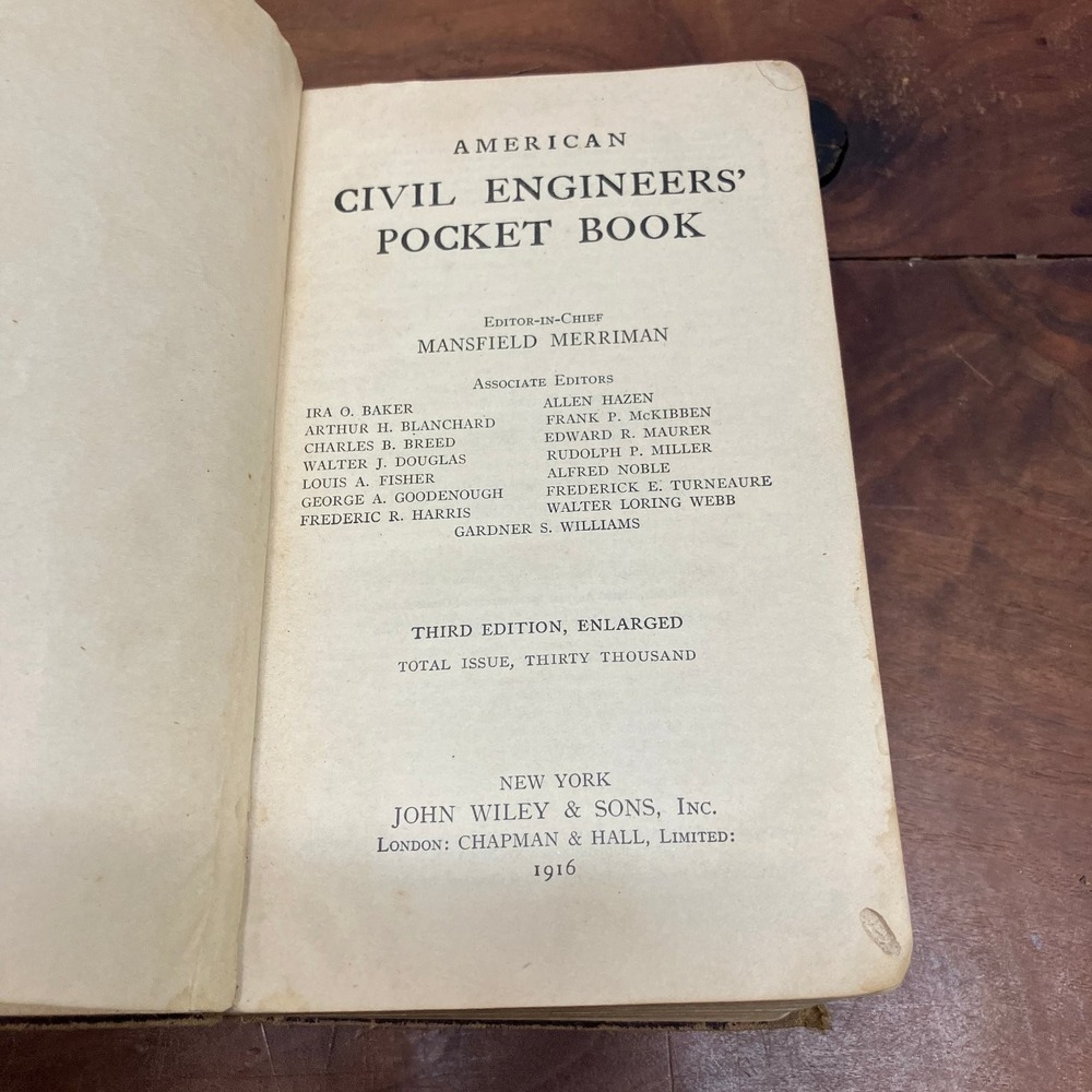 American Civil Engineers' Pocket Book Merriman 1916 Third Ed. John Wiley & Sons - Picture 5 of 11